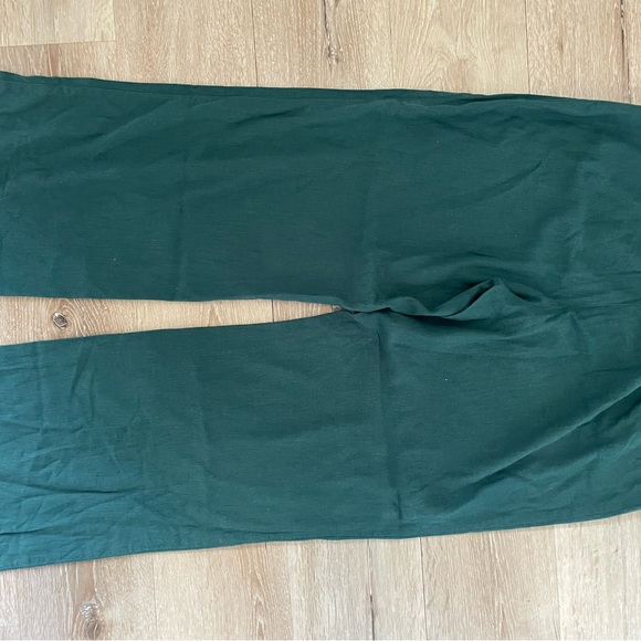 East Emerald Green Wide Leg Linen Blend Trousers Size 16 - Picture 5 of 5